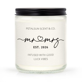 PETALSUN Wedding Gifts for Couples 2026, Mr and Mrs Candle, Bridal Shower, Wedding Shower Gifts for Bride and Groom, Lavender Scented Soy Wax Candle