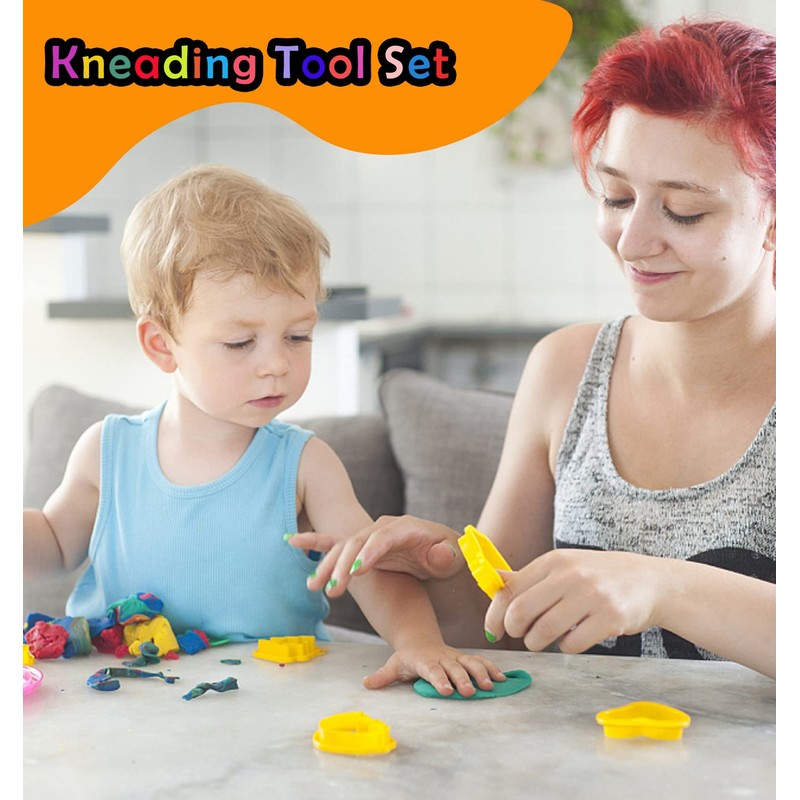 Funbero Clay Accessory Set, 29 Pieces, Includes Tools, Moulds, Rolling