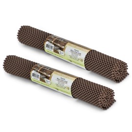 SteadMax Shelf Liner, 15 inches x 6 feet Total, Non-Slip Ultra-Grip Mats for Kitchen or Bathroom Shelves, Cabinets, Pantry, Non-Adhesive Drawer Liner, Durable, Strong, Brown (2 Pack)