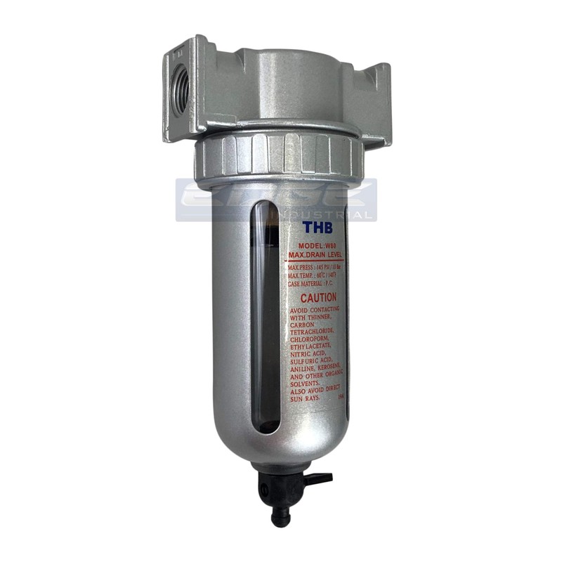 MID FLOW PARTICULATE FILTER/WATER TRAP FOR AIR COMPRESSOR COMPRESSED AIR