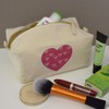 'Love Hearts Heart ' Canvas Wash Bag/Makeup Case (CS00042545)
