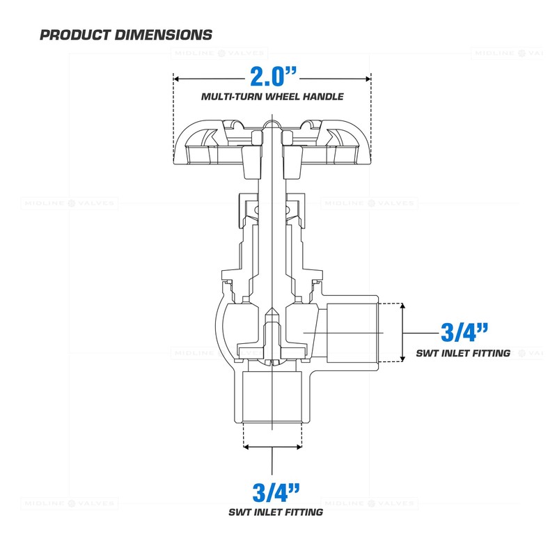 3/4 inch Angle Lead-Free Short Globe Valve With Solder Cups
