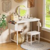 Makeup Vanity Desk with Mirror and Lights Small White Dressing
