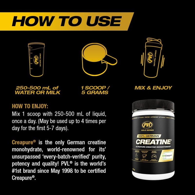 PVL Creapure Creatine - 100% Pure German Creatine monohydrate Powder