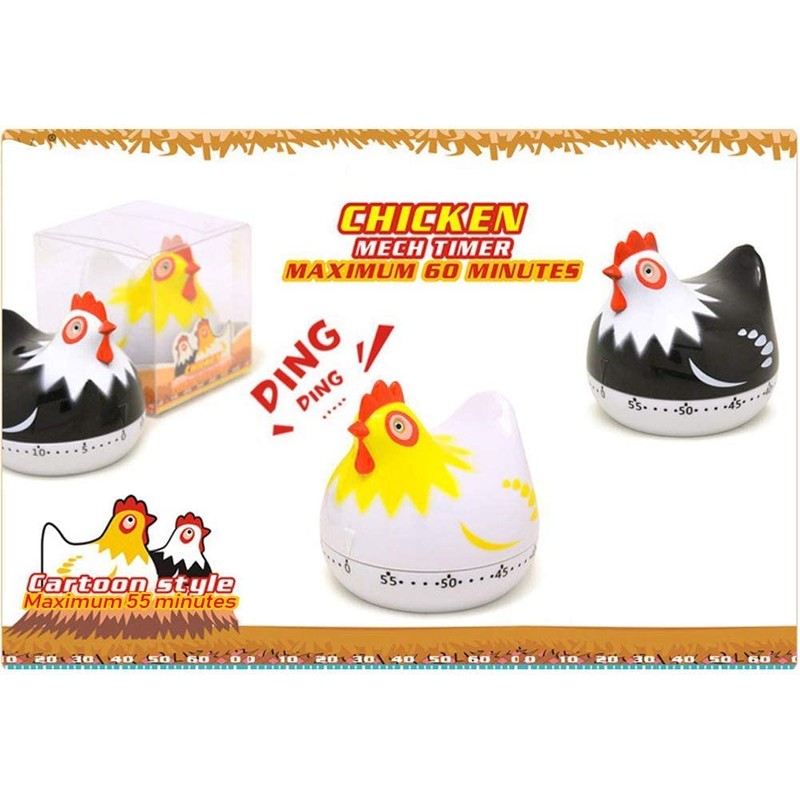 Cute Timers 60 Minutes Loud Alarm Manual Timer Chicken Cartoon