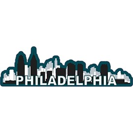 StickerTalk Philadelphia Skyline Sticker, 10 inches by 3 inches
