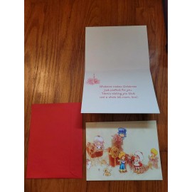 Vintage Strawberry Shortcake Holiday Christmas Card 1984 Paper Note Card SSC