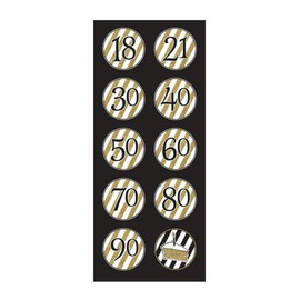 Creative Converting Black and Gold Personalize Hanging Swirl Decorations