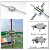 1/2" Line Rail Clamp for Chain Link Fence, Greenhouse Cross