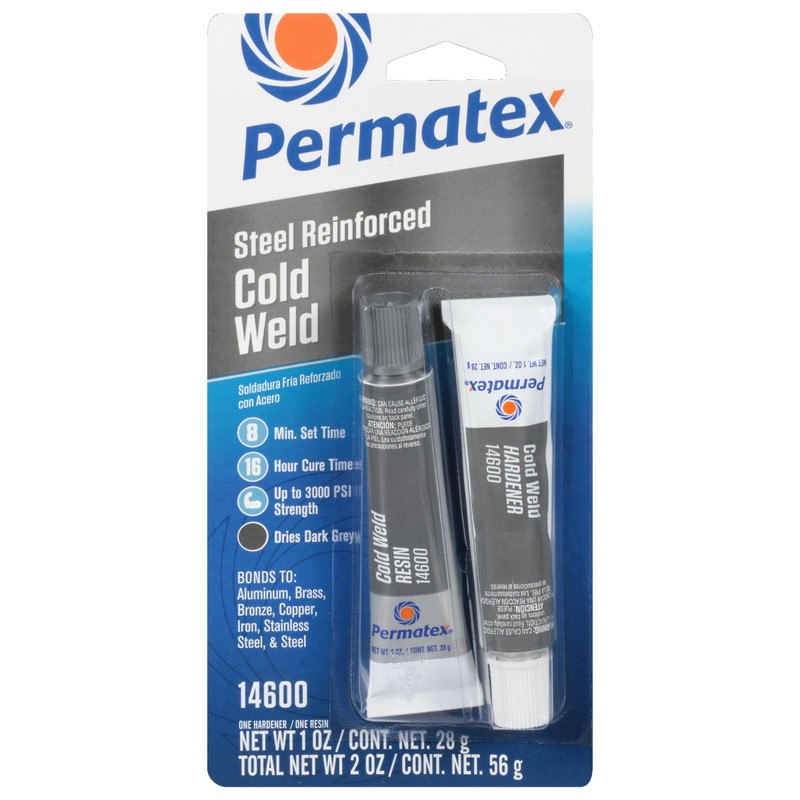 Permatex 14600 Cold Weld Bonding Compound, Two 1 oz. Tubes