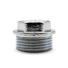 DOJA Barcelona Brass Cap, Cap with Male Thread, Pack of 4, Hexagonal Hose Caps, 1 Inch, Chrome-Plated Brass Plug for Sink Drain, Towel Holder, Radiator Sink Plug