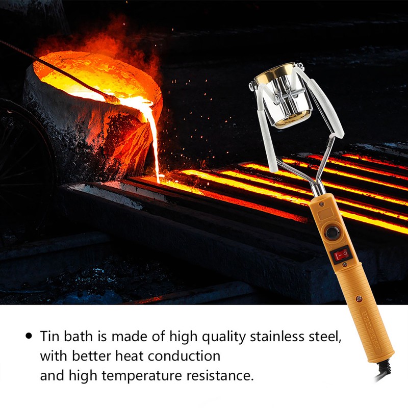 280W Electric Portable Solder Pot Melting Tin Furnace with Temperature
