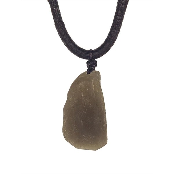 JEVLUH Genuine Australian Cintamani Meteorites Necklace,Raw Solitaire Tektite Meteorite Stone