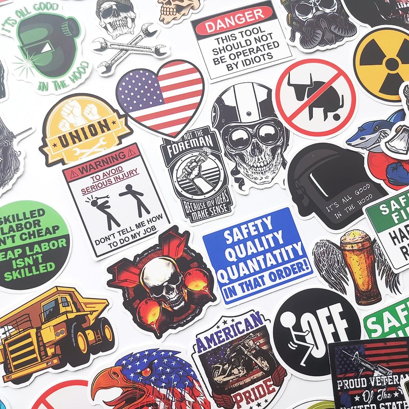 Hilarious Welder Hard Hat Stickers Hazard Warning Welding Helmet Decals