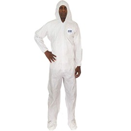 Microguard MP Microporous (White) | Particulate & Splash Protection/Disposable Hazmat Coverall with Elastic Wrist and Attached Hood & Boot for Paint and Particulates (3XL, Case of 25)