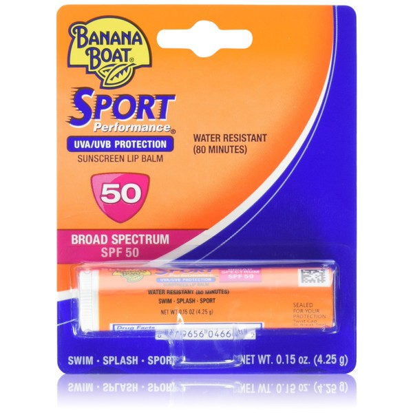 Banana Boat Spf#50 Sport Lip Balm 0.15 Ounce (4.4ml) (3 Pack)