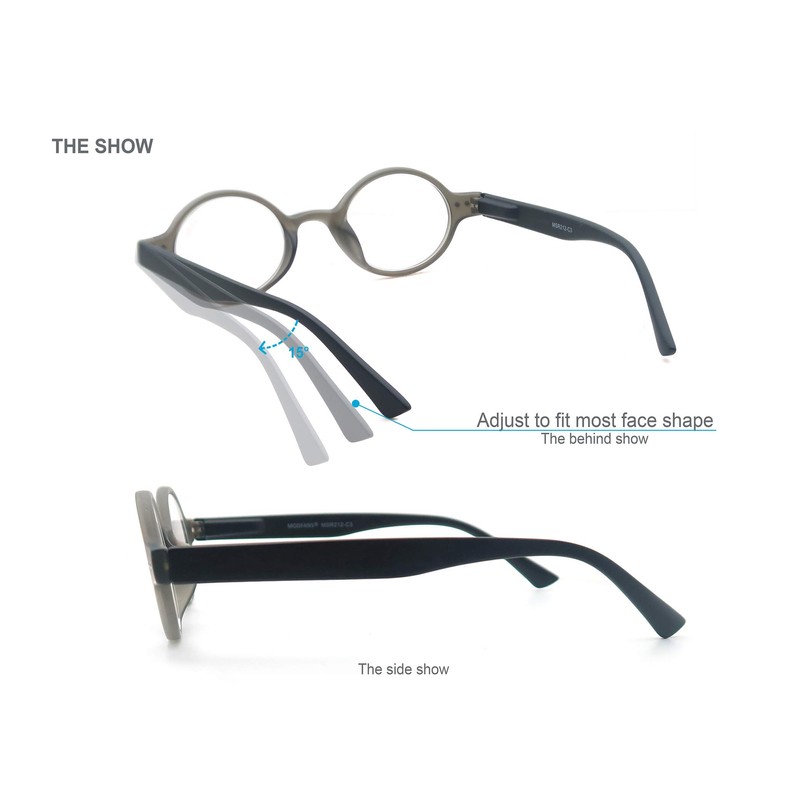 MODFANS 4 Pack Round 1.5 Reading Glasses Women Men,Retro Matte