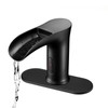 CDLODIN Automatic Sensor Touchless Waterfall Bathroom Sink Faucet, Modern Electronic
