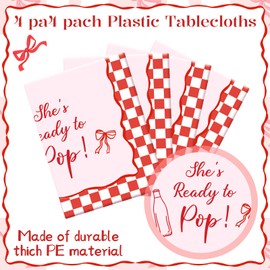 Sieral 4 Pcs She's Ready to Pop Baby Shower Decorations Tablecloths
