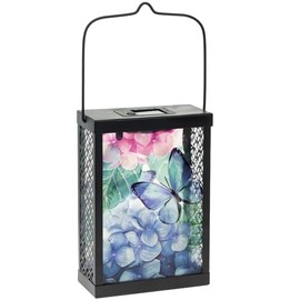 Boston International LED Lantern Decorative Lanterns for Home, Tabletops, Mantels, Patios, 9.25-Inches, Butterfly