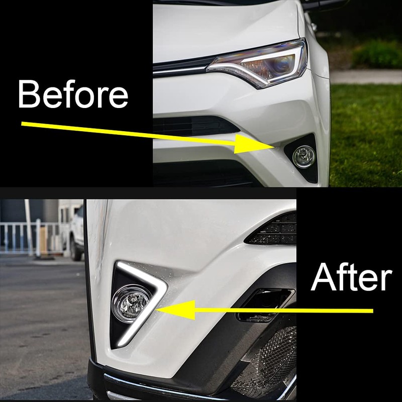 KITOCARTOP LED DRL with Amber Turn Signal Light Fit for