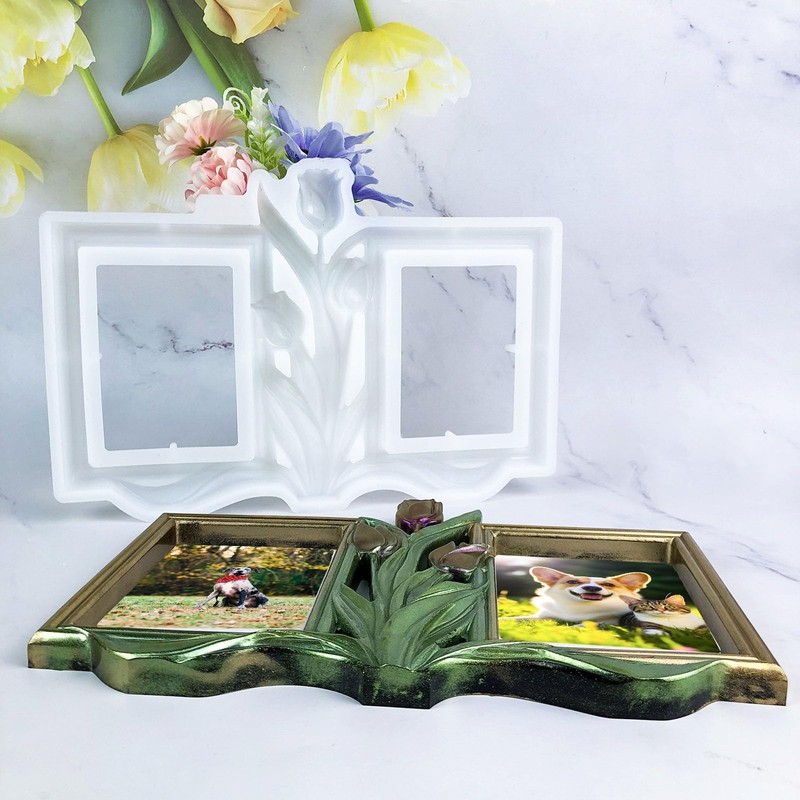 XYQHOAC Resin Picture Frame Mold Silicone Double Photo Frame Molds