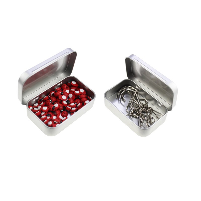 LJY 22 Pieces Rectangular Metal Empty Hinged Tins Containers Basic