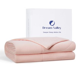 Dream Valley® Outlast® Deepsleep Cooling Comforter, Throw Size, NASA-Grade Space Technology Cooling Blanket for Hot Sleepers Night Sweats, Q-Max > 0.45 Aerocool™ Breathable, Pink Blush, 60"x80"