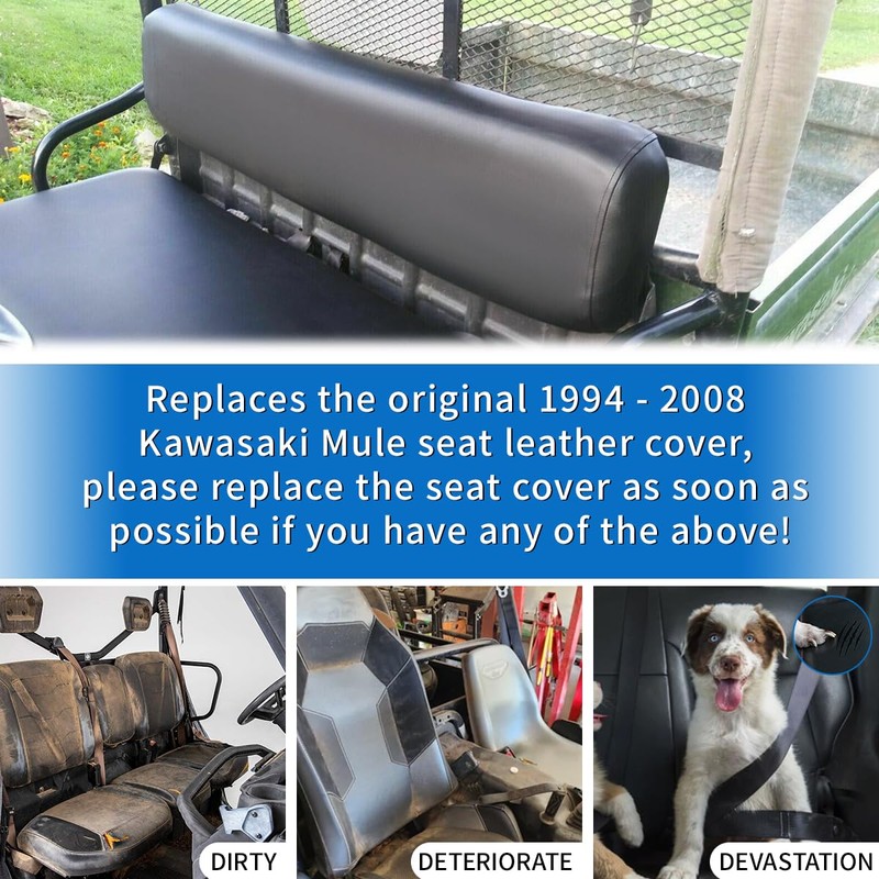 Front Bench Seat Cover Replace for 1993-2008 Kawasaki Mule 2500