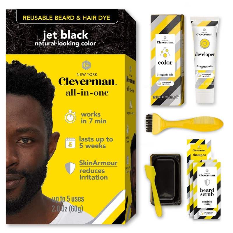 CLEVERMAN Kit De Tinte Para Cabello Y Barba Para Hombres,