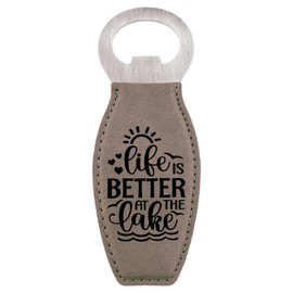 Enthoozies Life is Better at the Lake Gray Laser Engraved Magnetic Bottle Opener - 1.75 Inches x 4.75 Inches