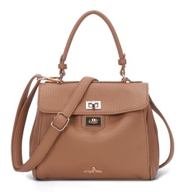 Angel Kiss Small Top Handle Satchel Purses and Handbags for Women Soft Vegan Leather Tote Shoulder Bag Top Handle with Crossbody Strap