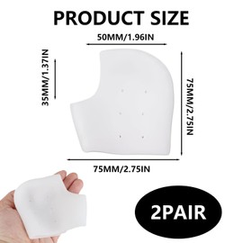 Hemlosk 2 Paare Silikon Fersenschutz, Gel Fersenpolster Pads, Fersenschoner Hackenschutz für Schuhe Hackenpolster für Fersenschmerzen, Plantarfasziitis, Trockene Rissige Ferse