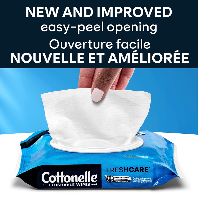 Cottonelle Flushable Wet Wipes for Adults, 1 Flip-Top Pack, 42