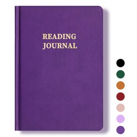 TSFPapier Reading Journal Book Lovers Gifts Book Journal Hardcover Leather For Readers Review and Track Your Reading with 65 Book Reviews, 5.8”x8.3”,DarkPurple