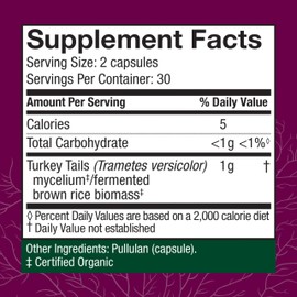 Host Defense Host Defense Turkey Tail Capsules - Digestive Health & Immune Response Support Supplement - Mushroom Supplement for Gastrointestinal & Gut Microbiome Support - 60 Capsules (30 Servings)*
