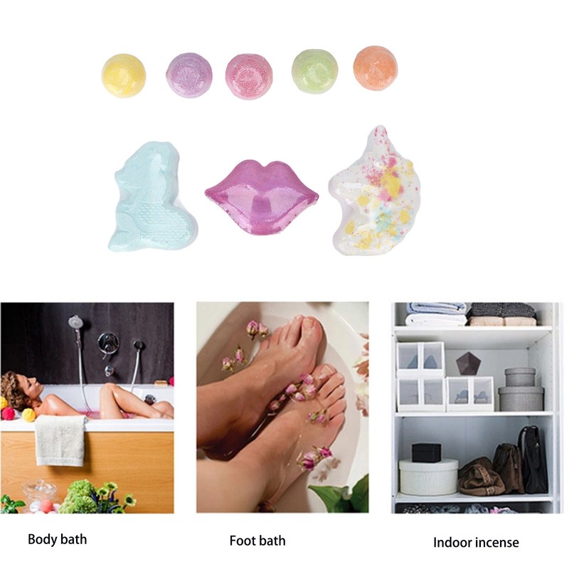 8pcs Bubble Bath Ball Set Different Shapes Fragrance Exfoliating Refreshing
