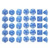 35Pcs Plastic Dice Kit Pearl Pattern White Numbers Polyhedral Dices