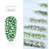 1728PCS Nail Art Rhinestone Light Green Glitter Diamend Gems 3D