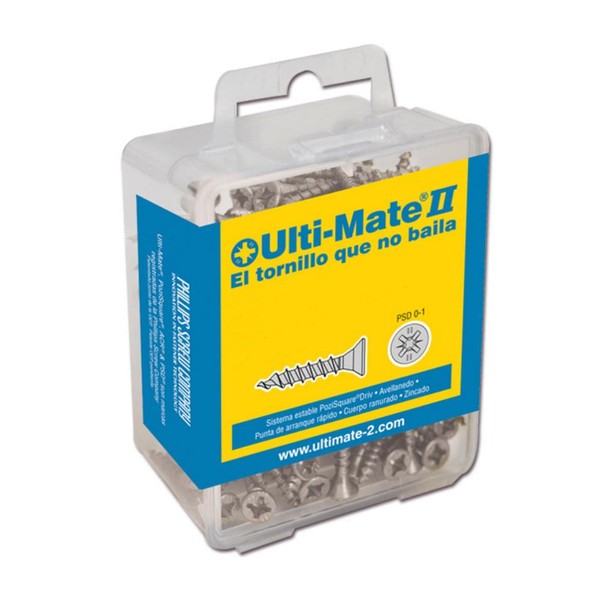 ULTI-MATE II B30020L - Caja Grande con tornillos de Alto rendimiento para Madera acabado ZINCADO de 3,0 x 20 mm.