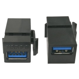 USB 3.0 Keystone Jack Inserts, zdyCGTime (2-Pack) USB 3.0 Adapters Female to Female Connector For Wall Plate Outlet Panel-Black
