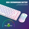 RedThunder K84 Wireless Keyboard and Mouse Combo, Rainbow Backlit Rechargeable