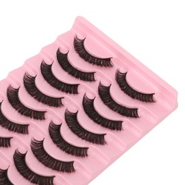 Pestañas Postizas de Fibra 3D, Juego de Extensiones de Ojo de Gato Tenues Naturales con Sensación Similar a un Visón, Muy Rizado, Uso Cómodo (DH06-3)