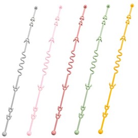 Correas de Seguridad de Juguete y Chupones, Cadenas EláSticas de Silicona para Chupones, 5 Pcs Correas para Chupones para Cochecitos Silla Alta Cunas Cestas Colgantes Asiento de Coche