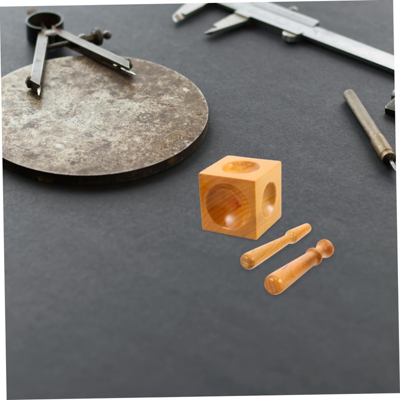 TEHAUX Wood Punch Kit Jewelry Making Tool Wooden Doming Dapping