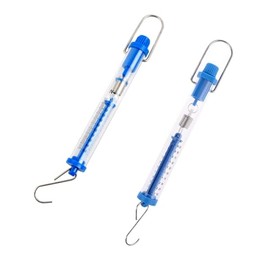 Sarini Newton Force Meter Spring Scale Transparent Spring Balance with Labeled Graduations, Scientific Tool for Measuring Forces Up to 2.5N and 10N