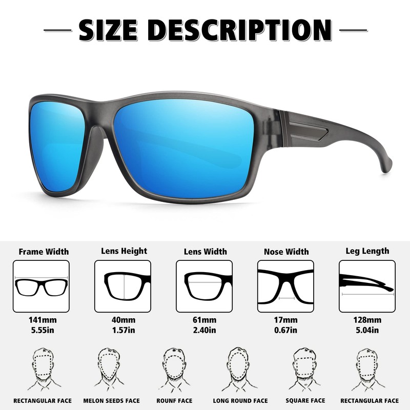 STORYCOAST Polarized Sports Sunglasses for Men Women Unbreakable Frame Cycling