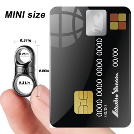 FEGVE Carabiner Keychain Clip with Swivel Titanium Key Ring, Heavy Duty Keychain Durable Round Small Carabiner for Keys - Black