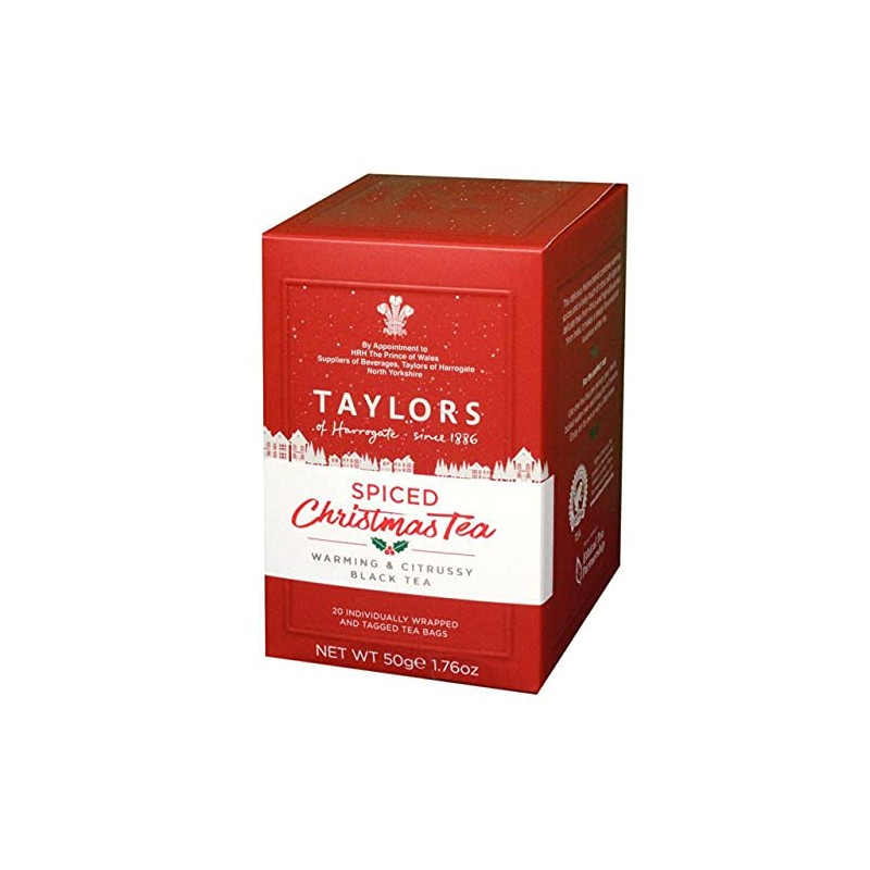 Taylors Spiced Christmas Tea 20 Wrapped and Tagged Teabags -