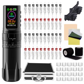 Professional Rotary Machine Kit with 1800mAh Power Supply and Tranfer Paper Practice Skin, Other Gift Supplies for Beginners and Experienced Artist